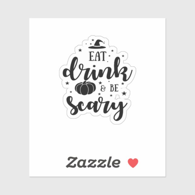 Pegatina Eat Drink And Be Scary Halloween (Hoja)