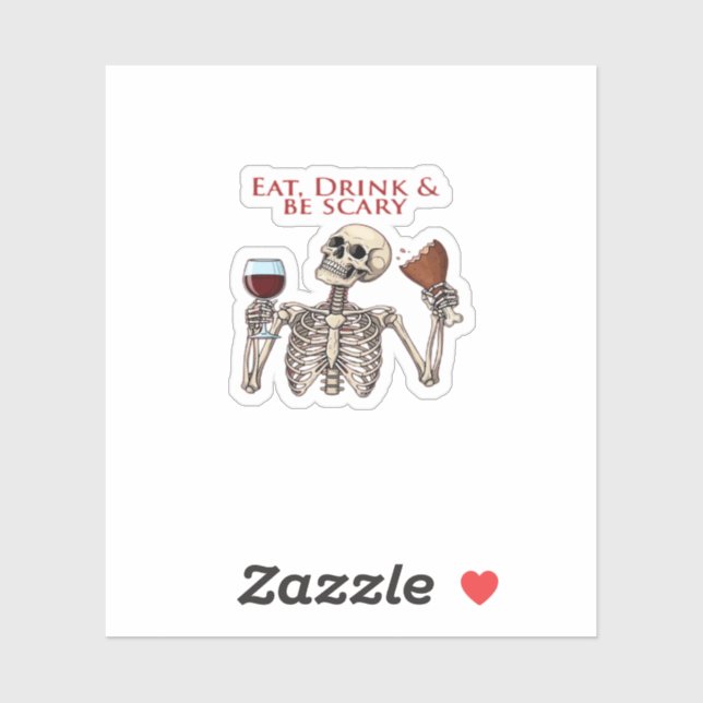 Pegatina Eat Drink And Be Scary Minimal Clean (Hoja)