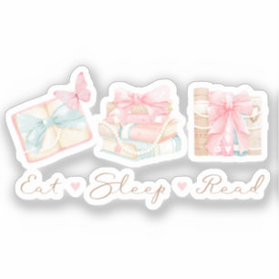 Pegatina Eat Sleep Read Coquette Book
