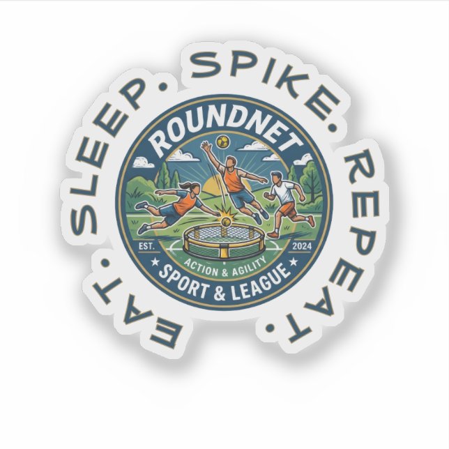 Pegatina Eat. Sleep. Spike. Repeat. (Anverso)