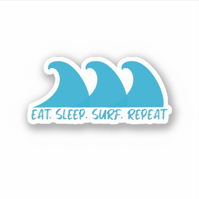 Pegatina Eat Sleep Surf Repeat (Anverso)