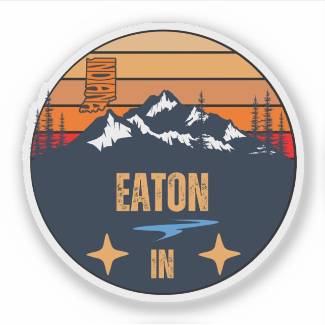 Pegatina Eaton, Indiana (Anverso)