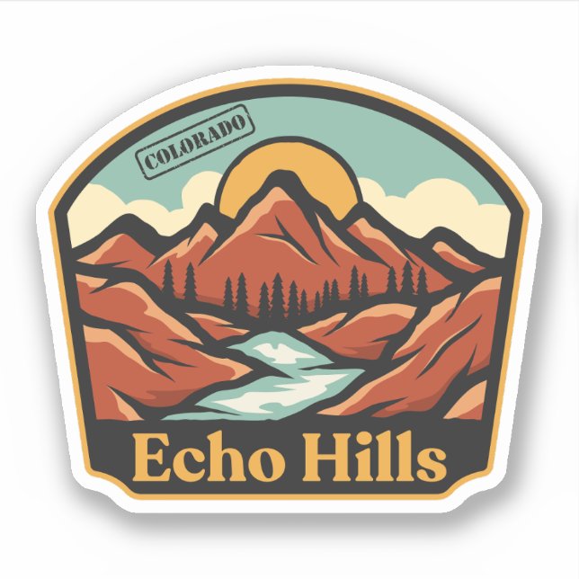 Pegatina Echo Hills, Colorado (Anverso)