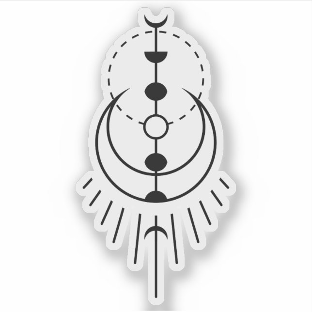 Pegatina eclipse lunar de fase lunar (Anverso)