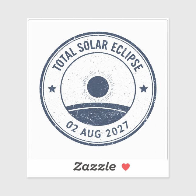 Pegatina Eclipse Solar del 2 de agosto de 2027 (Hoja)