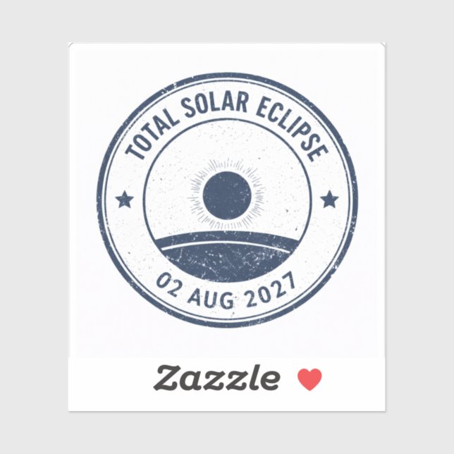 Pegatina Eclipse Solar del 2 de agosto de 2027 (Hoja)