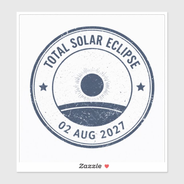 Pegatina Eclipse Solar del 2 de agosto de 2027 (Hoja)