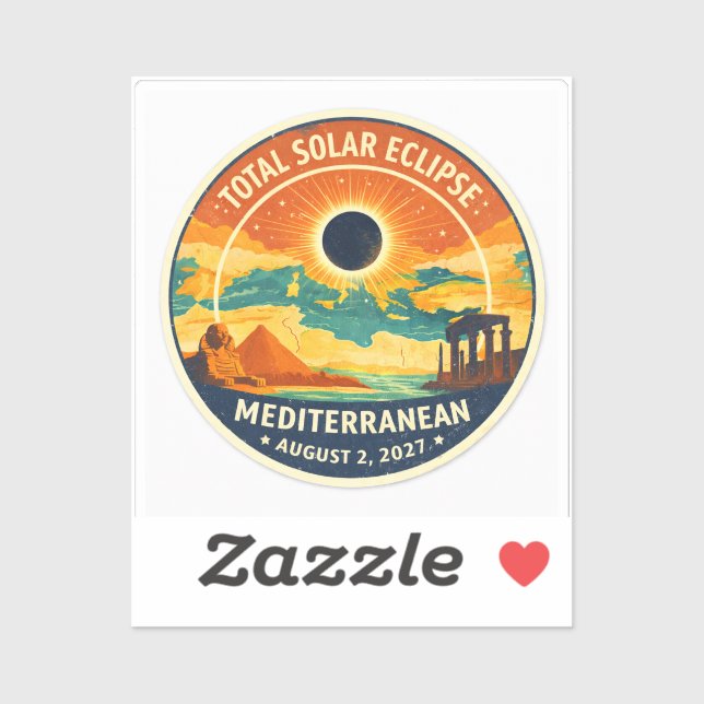 Pegatina Eclipse solar mediterráneo de 2027 (Hoja)