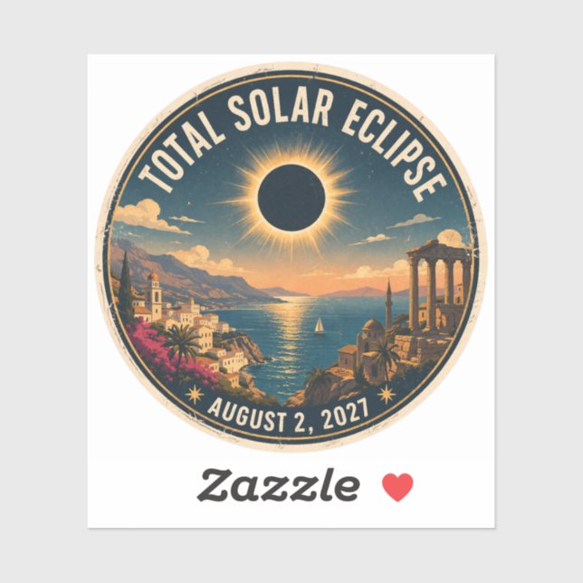 Pegatina Eclipse Total de Sol 2027  (Hoja)
