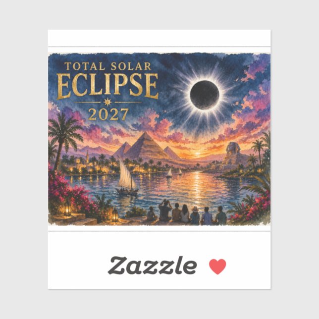 Pegatina Eclipse Total Solar 2027 Egipto (Hoja)