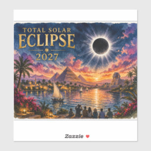Pegatina Eclipse Total Solar 2027 Egipto