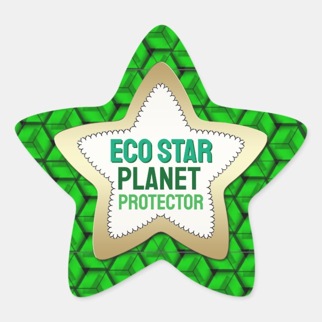 Pegatina Eco Star Protector del Planeta (Anverso)