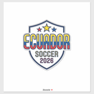 Pegatina Ecuador Fútbol 2026 Fútbol Negrita Tipografía País