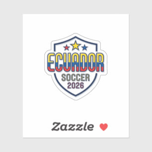 Pegatina Ecuador Fútbol 2026 Fútbol Negrita Tipografía País