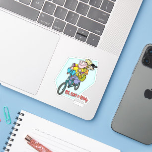 Pegatina Ed, Edd, y Eddy en una bicicleta