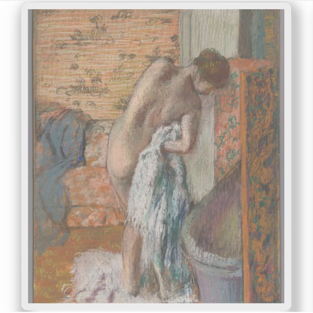 Pegatina Edgar Degas - Après le bain (Femme s'essuyant) (Anverso)