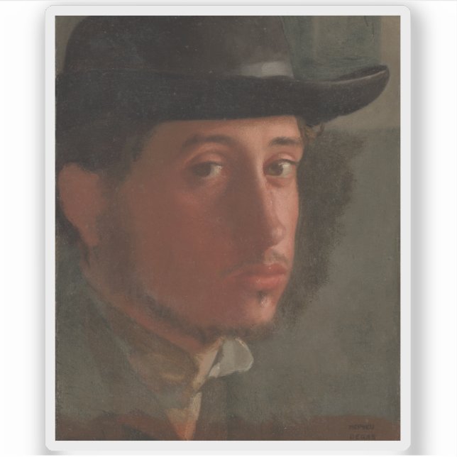 Pegatina Edgar Degas - autorretrato (Anverso)