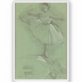Pegatina Edgar Degas - Dos estudios de bailarinas