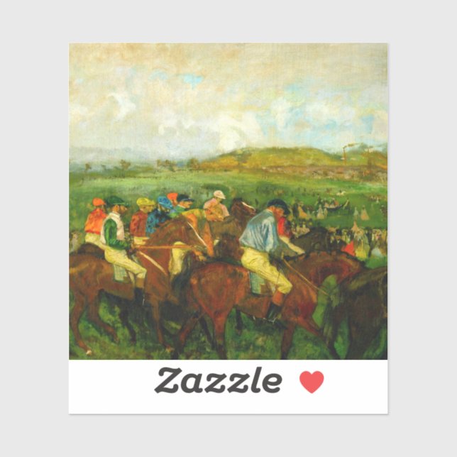 Pegatina Edgar Degas Horseback Riding (Hoja)
