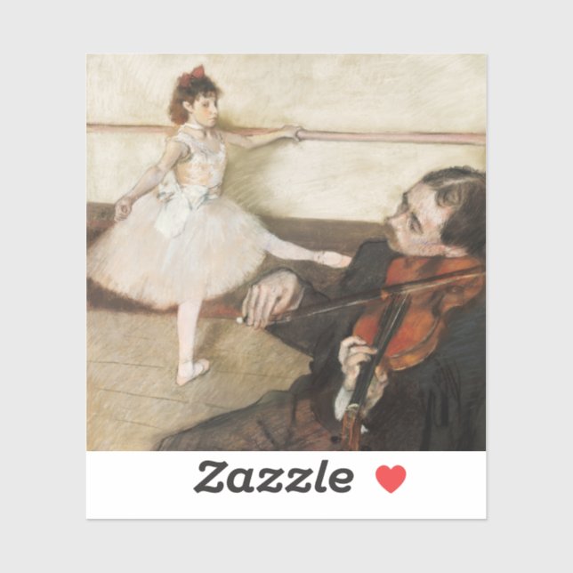 Pegatina Edgar Degas. Lección de danza. Impresionismo vinta (Hoja)