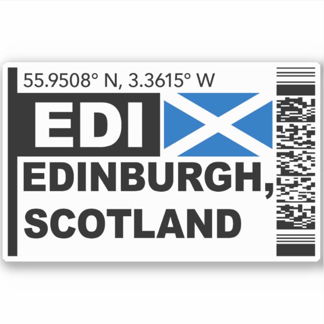 Pegatina EDI Edinburgh Boarding Pass - Scotland Travel (Anverso)