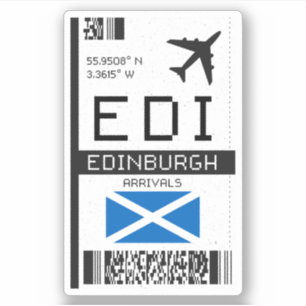 Pegatina EDI Edinburgh, Pase de embarque del aeropuerto de 