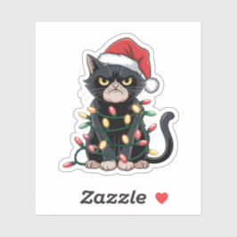 Pegatina Edición de Navidad de Gato Negro