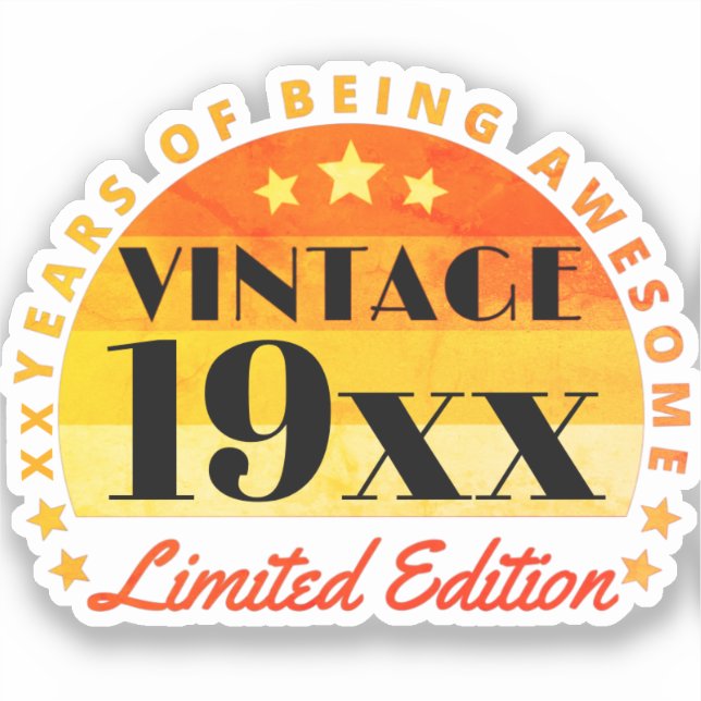 Pegatina Edición limitada personalizada Birthday Square (Anverso)