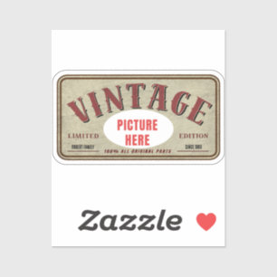 PEGATINA EDICIÓN LIMITADA VINTAGE PERSONALIZADA FOTO