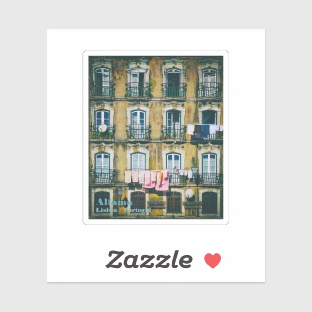 Pegatina Edificio derribado del siglo XVIII en el distrito  (Hoja)