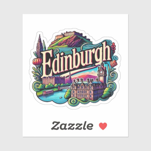 Pegatina Edimburgo, Escocia (Hoja)