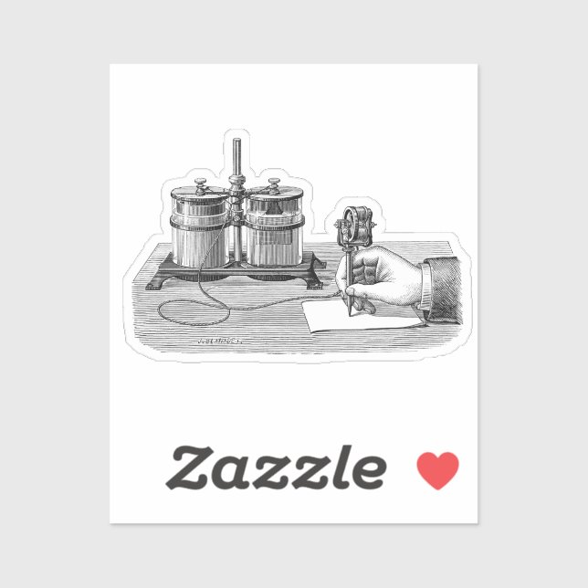 Pegatina Edison, escritor antiguo de Steampunk (Hoja)