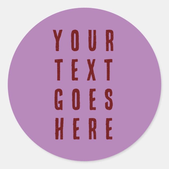 pegatina edita tu texto aquí morado burdeos (Anverso)