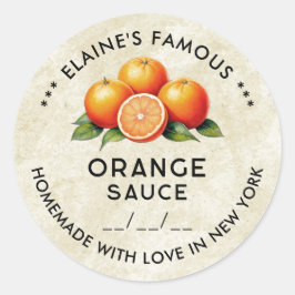 Pegatina editable de salsa naranja de época con fe