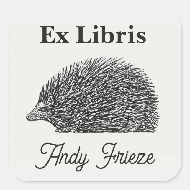Pegatina Editable Hedgehog Bookplate (Anverso)