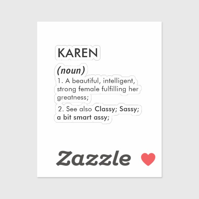 Pegatina Editable Karen name definition, custom name (Hoja)