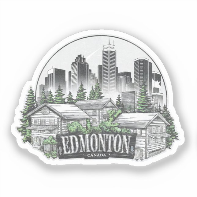 Pegatina Edmonton City Canada (Anverso)