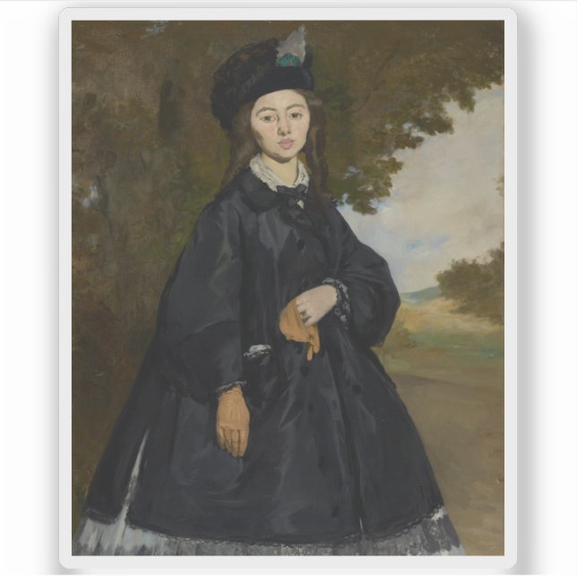 Pegatina Édouard Manet - Retrato de Madame Brunet (Anverso)