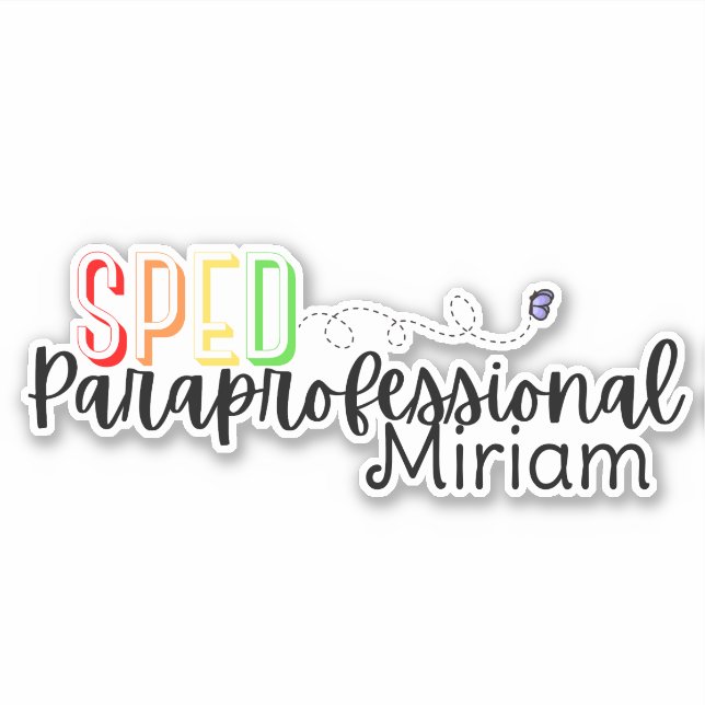 Pegatina Educación especial para tener un nombre personaliz (Anverso)