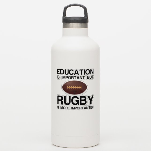 Pegatina Educación y rugby (Botella de agua)
