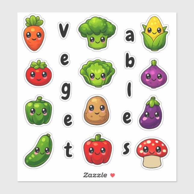 Pegatina Educational Vegetable Stickers - Fun for Kids (Hoja)