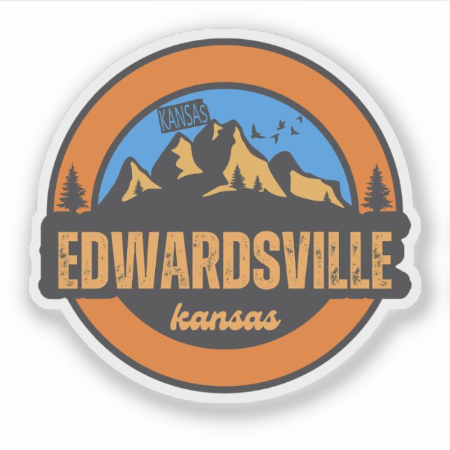 Pegatina Edwardsville, Kansas (Anverso)