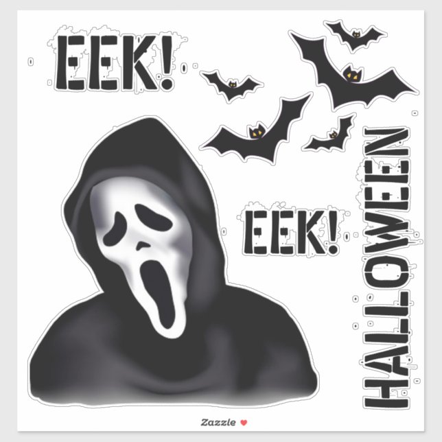 Pegatina EEK & Echoes – Halloween Masked Ghost with Bats (Hoja)