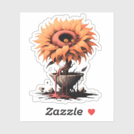 Pegatina Eerie Bloom: El Crepante Girasol