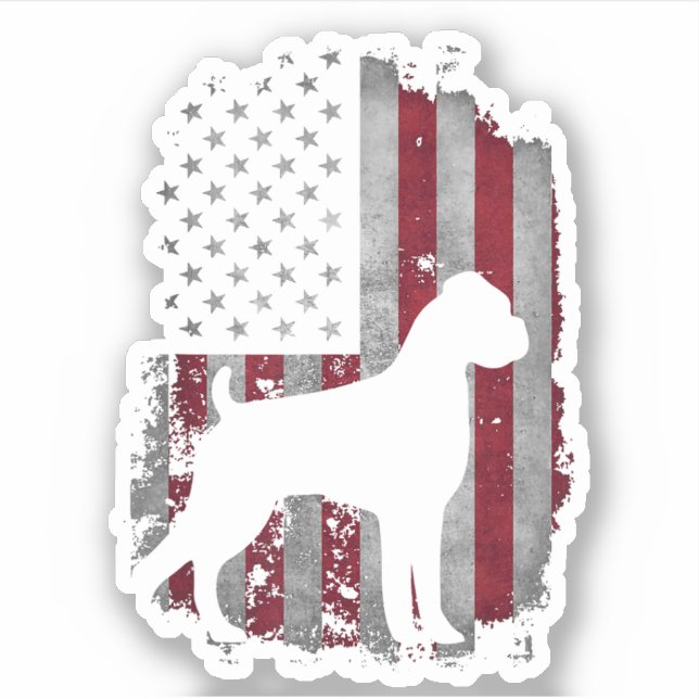 Pegatina EEUU Boxer Dog Animal Perro Breeder Puppy Tr (Anverso)