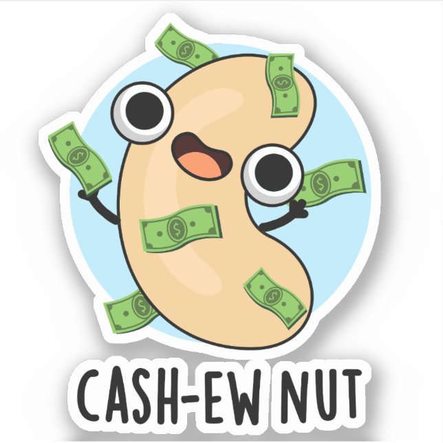 Pegatina Efectivo nut Funny Cashew Nut Pun (Anverso)