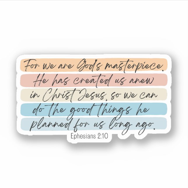 Pegatina Efesianos 2:10 Obra maestra de los dioses (Anverso)