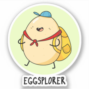 Pegatina Eggsplorer Funny Egg Explorer Pun