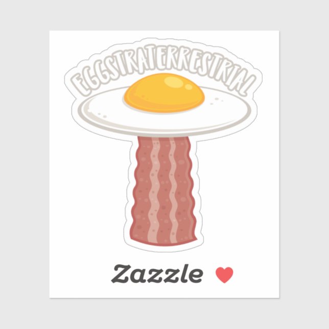 Pegatina Eggstraterrestririal con texto (Hoja)