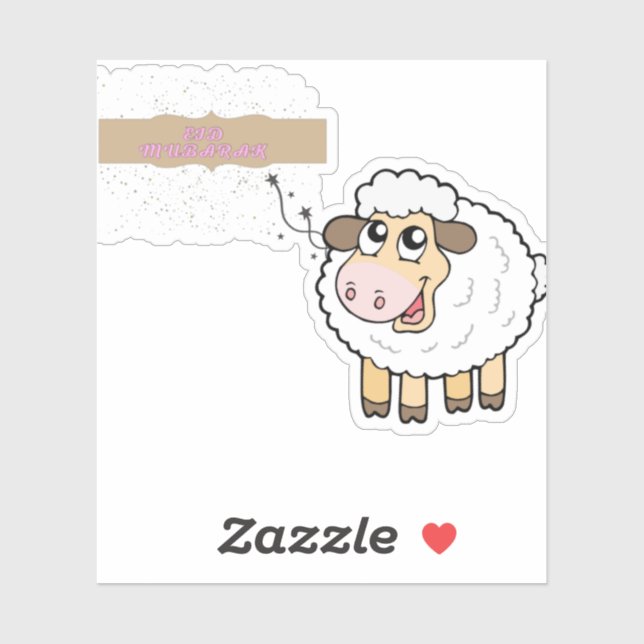 Pegatina Eid Mubarak Caligrafía árabe islámica-Eid al-Adha (Hoja)